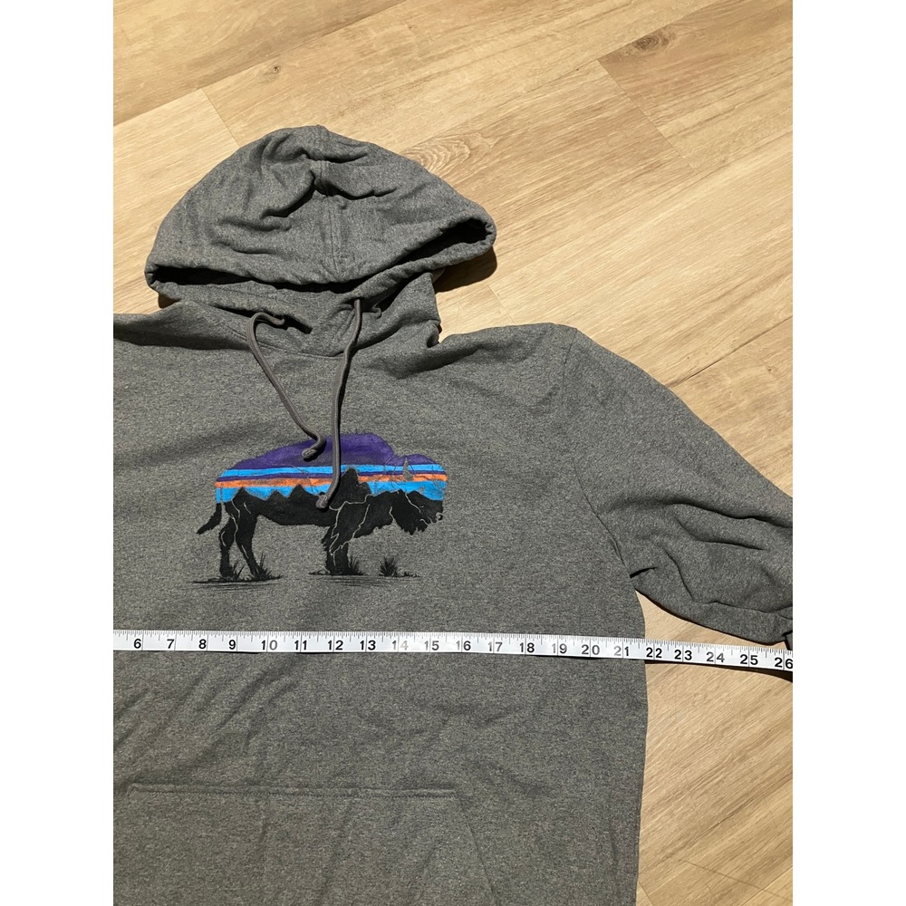 Patagonia Mens Uprisal Hoodie Gray Bison Fitz Roy Graphic Sweatshirt Medium - Picture 5 of 5